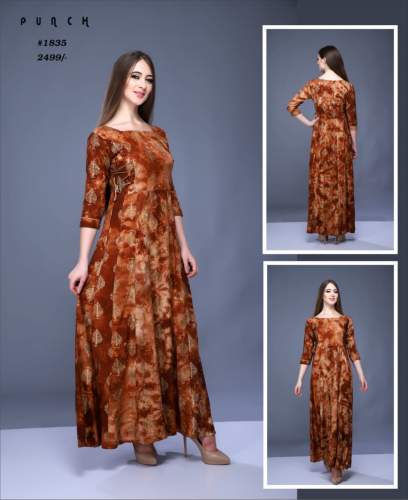 Designer Long Gown Style Kurti by Punch