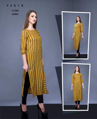  Elegant Musturd color Casual wear Kurti  by Punch