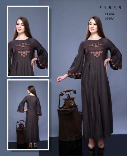 Fancy Long Party wear Brown Kurti  by Punch