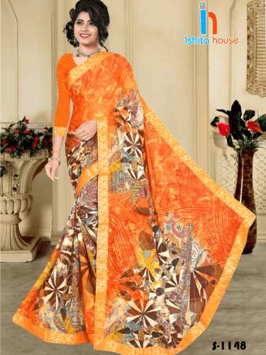 Casual Printed Saree  by Ishita House