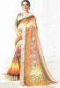 Fancy Printed Linen Multi Color Saree