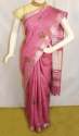 Stylish Light Pink Linen Cotton Saree