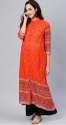 Designer Red Long Kurti