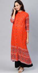 Designer Red Long Kurti by Yuvdhi Apparels Pvt Ltd 