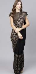 Party wear Black Printed Saree