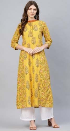 Yellow Designer Long Kurti 