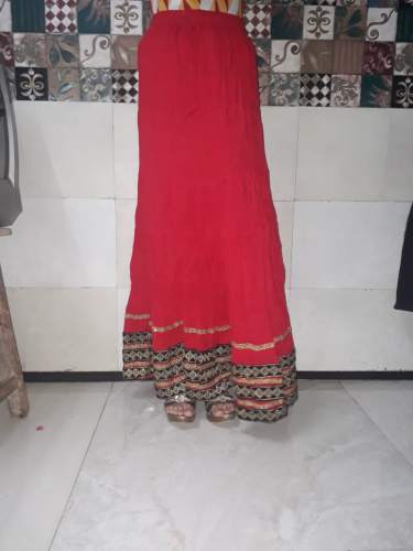 crepe plain long skirt