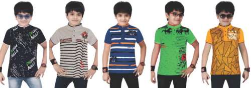 boys high neck t shirt by Pragadha Textile