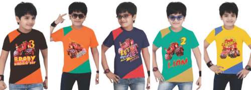 boys patch printed t shirt by Pragadha Textile