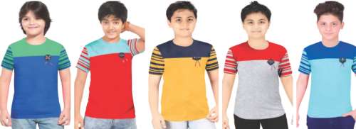 boys round neck t shirt by Pragadha Textile