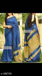 Designer Blue Cotton saree