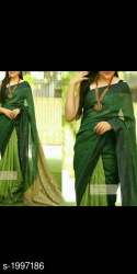 Paty wear Green Color Saree