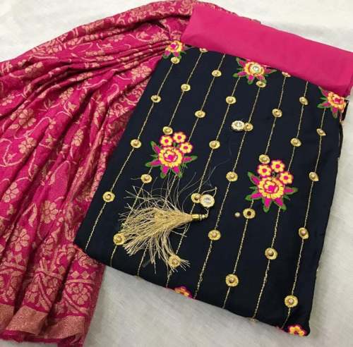 Flower Embroidery dress material