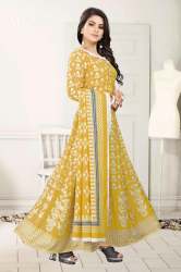 Maslin with heavy embroidery anarkali suit