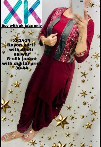 patiyala suit with dhoti