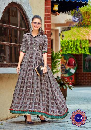 printed flore length kurtis