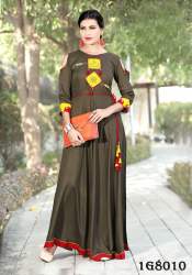 Pure rayon kurti  with patch work