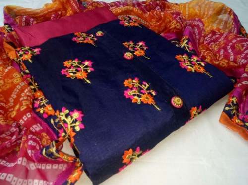 unstitched salwar suit with embroidery work