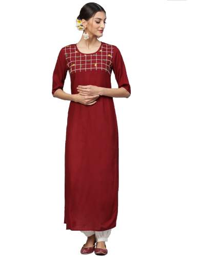 heavy reyonslub embroidery  kurtis