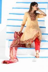 Designer Anarkali Kurti With Pant And Dupatta