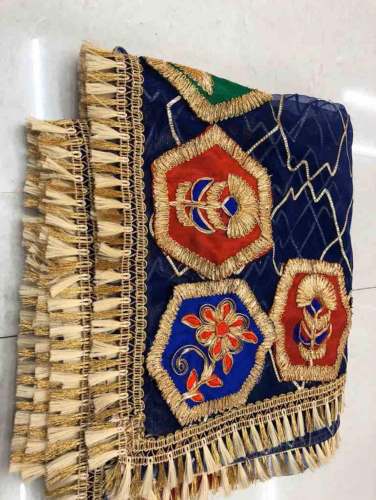 Designer Blue Gotta work Duppata by Shubham Creation