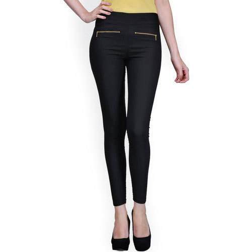 Girls Black Jeggings by Samara Collections