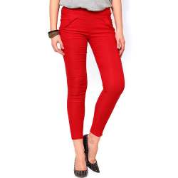 Ladies Fancy Red Jegging