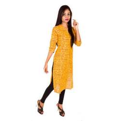 Ladies Yellow Cotton Kurti