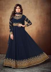 Blue color Embroidered Suit