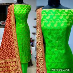 Designer banarasi Jacquard Silk Dress Material