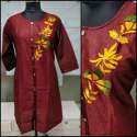 Designer Embroidered Khadi Cotton kurti thumb 1