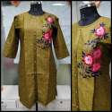 Designer Embroidered Khadi Cotton kurti thumb 4