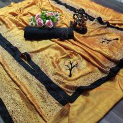 Designer Vichitra Silk Stone work Saree