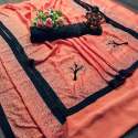 Designer Vichitra Silk Stone work Saree thumb 1