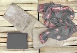 Embroidered Chanderi Cotton Unstitched Suit