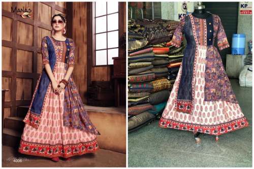 Fancy Long Anarkali rayon Printed Kurti