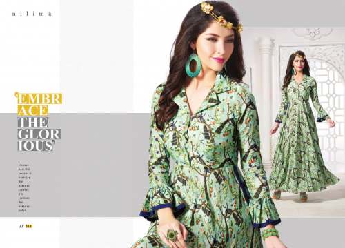 Stylish fancy Party wear Gown with Digital print