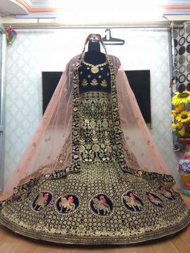 Stylish Heavy Embroidered Bridal wear Lehenga 