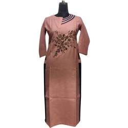 Ladies Embroidered Long Cotton Kurti