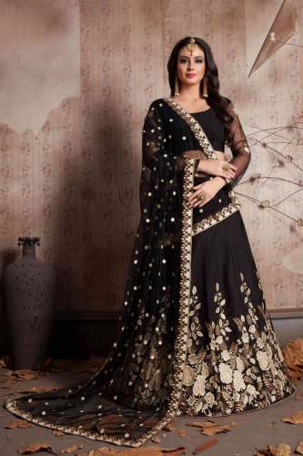 BLACK PARTYWEAR LEHENGA CHOLI 