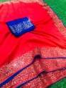 Designer Vichitra Silk Saree thumb 4