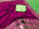 Designer Vichitra Silk Saree thumb 5