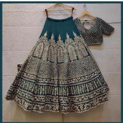 DRASTY GREEN PARTY WEAR WITH STONE WORK LEHENGA