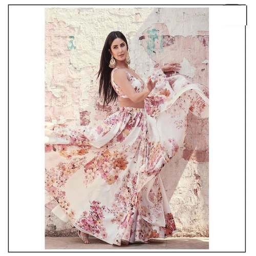 Kat Sabya Printed semi stitched Lehenga 