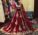 maroon-party-wear-lehengha-choli