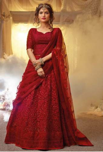 Maroon Wedding Wear Lehenga Choli by rms creation