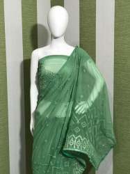 sequence work with heavy foli mirror work saree