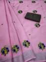 embroidery work Linen Saree PTK_550 thumb 2