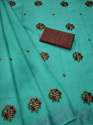 embroidery work Linen Saree PTK_550 thumb 4