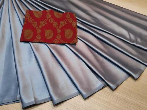 Fancy Plain satin saree 